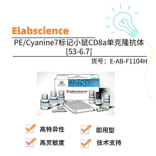  Elabscience伊莱瑞特 PE/Cyanine7标记小鼠CD8a单克隆抗体[53-6.7]